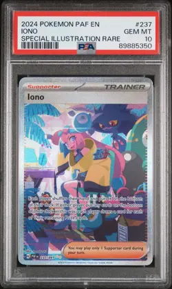 Pokemon Iono 237/091 PSA 10 Gem Mint Paldean Fates Special Illustration Rare FA - Image 1