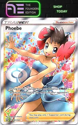 Phoebe (Full Art) #161/163 SWSH05: Battle Styles Pokemon Ultra Rare,Holo - Image 1