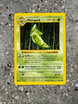 Pokemon TCG Cards SHADOWLESS Base Set Metapod 54/102 EXC - Image 1