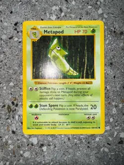 Pokemon TCG Cards SHADOWLESS Base Set Metapod 54/102 EXC - Image 3