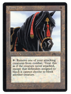 Ebony Horse -- MTG (SP Quality) - Arabian Nights - See scans!! - Image 1