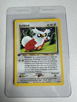 Delibird Holo Rare 1st Edition Neo Revelation 5/64 WOTC Vintage Pokemon - Image 1