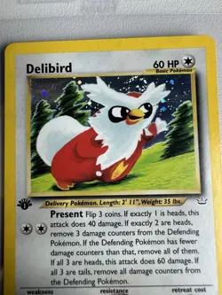 Delibird Holo Rare 1st Edition Neo Revelation 5/64 WOTC Vintage Pokemon - Image 2