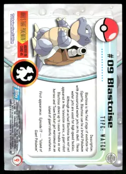 Pokemon Cards Blastoise #9 Topps Trading Cards Series 1 LP - Image 2