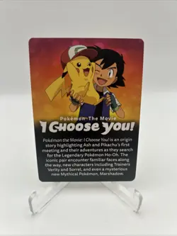 2017 Pikachu & Ash Pokemon the Movie I Choose You Promo Insert Card - Image 2