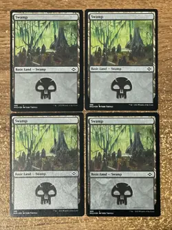 MTG *Set of 4 Etched Foil Swamp Basic Land 485* (NM) Modern Horizons 2 Magic - Image 1