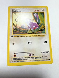 Pokemon TCG 1st Edition Shadowless Base Set Rattata 61/102 - Image 2