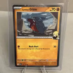 Pokemon - Cynthia's Gible #102/182 - SV10: Destined Rivals Cosmos Holo - Image 1