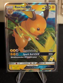 Pokemon TCG Raichu GX 20/68 Hidden Fates Battle Academy Stamped Rare Holo - Image 1