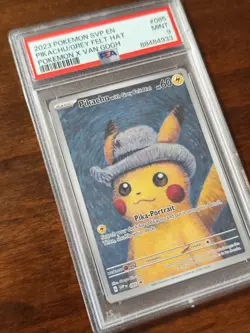 Pokemon 2023 PSA 9 Pikachu Grey Felt Hat Van Gogh SVP 085 English Promo Nintendo - Image 3