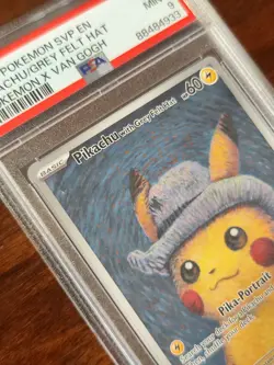 Pokemon 2023 PSA 9 Pikachu Grey Felt Hat Van Gogh SVP 085 English Promo Nintendo - Image 4