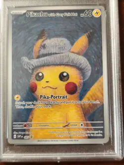 Pokemon 2023 PSA 9 Pikachu Grey Felt Hat Van Gogh SVP 085 English Promo Nintendo - Image 5