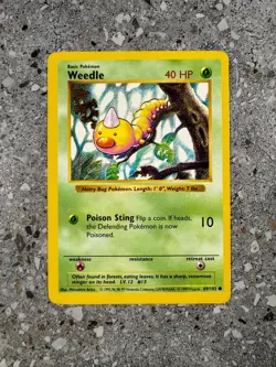 Pokemon TCG Cards SHADOWLESS Base Set Weedle 69/102 - Image 1