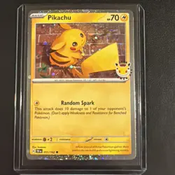 Pokemon TCG Pikachu 051/162 Stamped 2026 Pokemon Day 30 Promo NM Partial SWIRL - Image 1