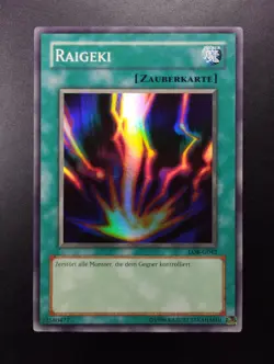 YUGIOH 2003 | RAIGEKI | LOB-G042 | OLD PRINT | GERMAN | EXCELLENT (LP) - Image 1