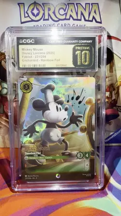 Mickey Mouse: Steamboat Pilot (Enchanted) Fabled 231/204 Lorcana CGC PRISTINE 10 - Image 2