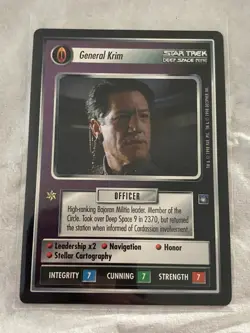 Star Trek CCG 1E Deep Space Nine GENERAL KRIM Rare Card NEVER PLAYED - Image 1
