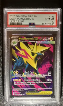 2025 POKEMON MEG EN-MEGA EVOLUTION ULTRA RARE #158 MEGA MANECTRIC EX PSA 10 - Image 1