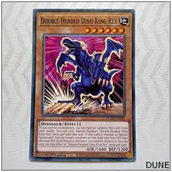 Double-Headed Dino King Rex - DUNE-EN007 - Common 1st Edition Yugioh - Image 1