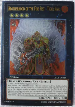 Yugioh 1x Brotherhood of the Fire Fist - Tiger King CBLZ-EN048 Ultimate 1st Nm - Image 1