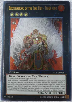 Yugioh 1x Brotherhood of the Fire Fist - Tiger King CBLZ-EN048 Ultimate 1st Nm - Image 2