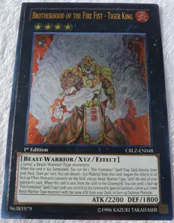 Yugioh 1x Brotherhood of the Fire Fist - Tiger King CBLZ-EN048 Ultimate 1st Nm - Image 3