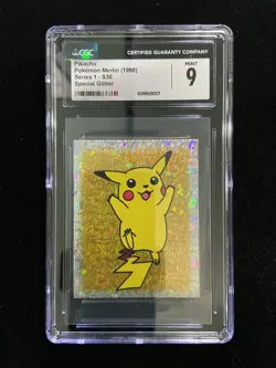 1998 Pokemon Merlin TCG Series 1 S30 Special Glitter Pikachu CGC 9 IO86 - Image 1