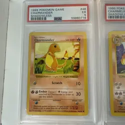 Pokemon 1999 Shadowless Charmander and Charmeleon PSA 5 - Image 2
