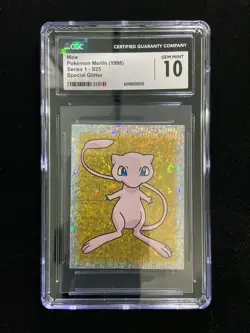 1998 Pokemon Merlin TCG Series 1 S25 Special Glitter Mew CGC 10 IO86 - Image 1
