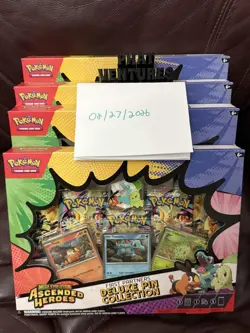 POKEMON Ascended Heroes Deluxe Pin Collection LOT OF 4 Mega Evolution SHIPS NOW - Image 1
