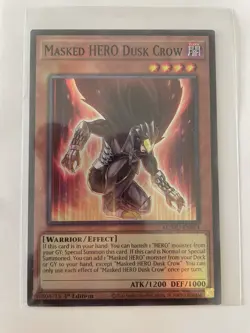 Masked HERO Dusk Crow MZMU-EN014 Super Rare 1st Ed NM Yugioh - Image 1