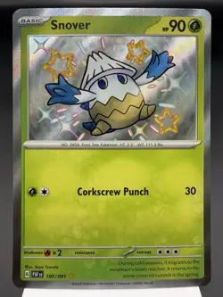 Snover 100/091 - Shiny Holo Rare - Paldean Fates Pokemon Card MINT - Image 1