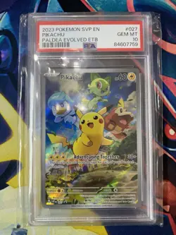 Pokemon 2023 Pikachu #027 PSA 10 Paldea Evolved Promo** - Image 1