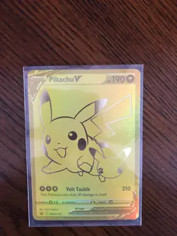 Pokemon TCG Pikachu V Gold Promo SWSH 145 - Image 1