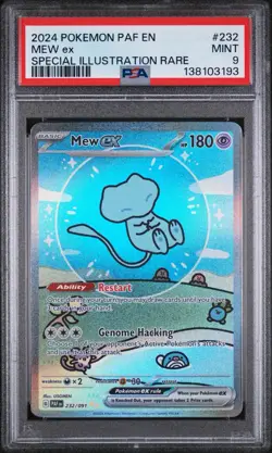 2024 Pokemon Paldean Fates MEW EX Special Illustration Rare #232 PSA 9 MINT - Image 1