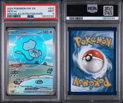2024 Pokemon Paldean Fates MEW EX Special Illustration Rare #232 PSA 9 MINT - Image 3