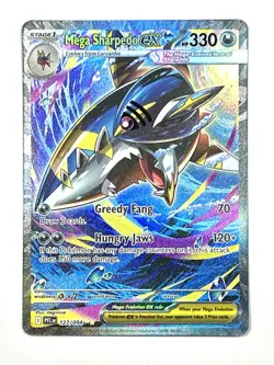 Mega Sharpedo ex 127/094 Phantasmal Flames Special Illustration Rare Pokemon TCG - Image 1