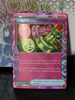 Pokemon Unfair Stamp Ace SPEC Rare Holo 165/167 Sv06 Twilight Masquerade Trainer - Image 1