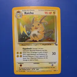 Pokemon TCG Raichu Fossil Holo Rare Card 14/62 Lp - Image 1