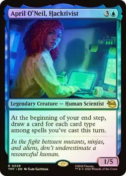 NM Foil April O'Neil, Hacktivist, MTG, TMNT, Magic the Gathering, 29 - Image 1