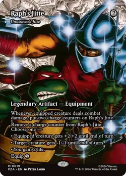 NM Borderless Raph's Jitte, MTG, TMNT, Magic the Gathering, 19 - Image 1