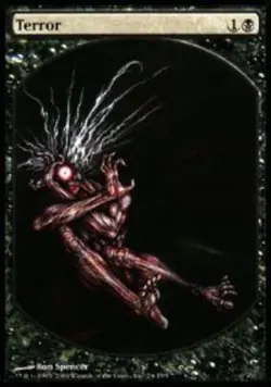 Terror - Textless Player Rewards Magic mtg Heavy Play, English Player Rewards Pr - Image 1