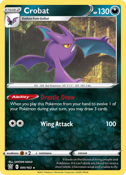 Crobat 91/163 Rare Holo | Battle Styles | Pokemon Card - Image 1