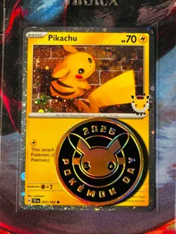 Pikachu 051 /162 Stamped 2026 Pokemon Day Promo TCG + Coin - Image 1