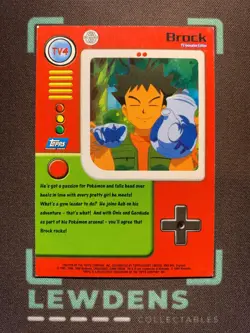 Brock TV4 - 1st Print Pokemon Topps Series 1 - TV Animation - Blue Logo UK - Image 2