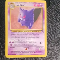 Pokemon 1999 Fossil Gengar 20/62 Rare 80 HP Unlimited Regular Card - Image 1