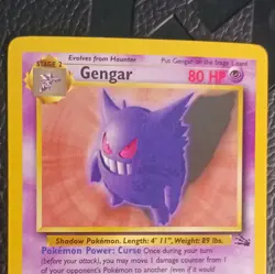 Pokemon 1999 Fossil Gengar 20/62 Rare 80 HP Unlimited Regular Card - Image 2