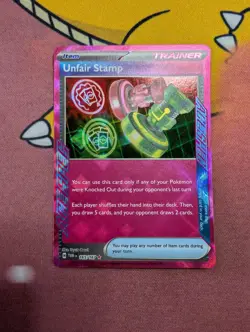Pokemon Unfair Stamp Scarlet & Violet Twilight Masquerade Holo Card 165/167 Ace - Image 1