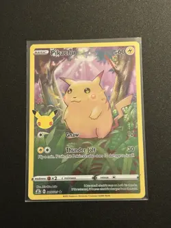 Pokemon TCG Pikachu Celebrations 25th Holo Foil Single Card English LP - Image 1