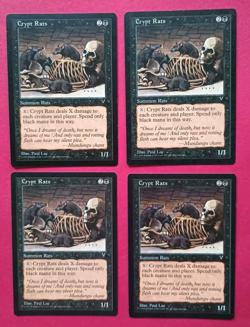 Magic the Gathering MTG Visions CRYPT RATS X 4 LP/EX C 1997 Vintage! - Image 1